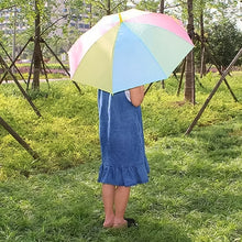 Colorful Rainbow Umbrella Multi-colour J Shaped Handle (1 Pc)